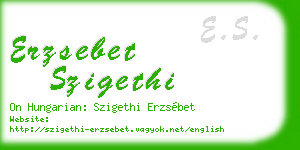 erzsebet szigethi business card